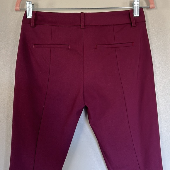 Express Low Rise Columnist Ankle Dress Pants - Burgundy - 0 Regular - Picture 8 of 14